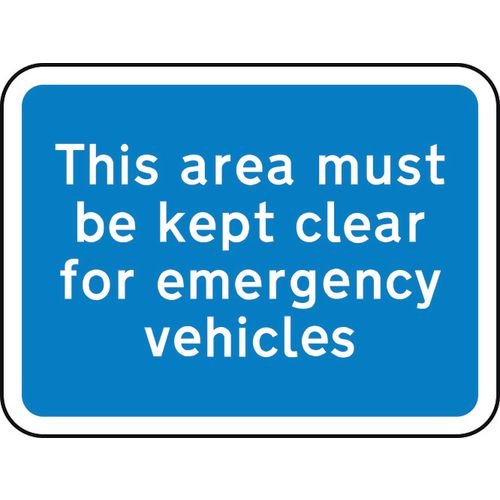 600 X 450mm Dibond 'This Area Must Be Kept Clear For...' Road Sign (With Channel)