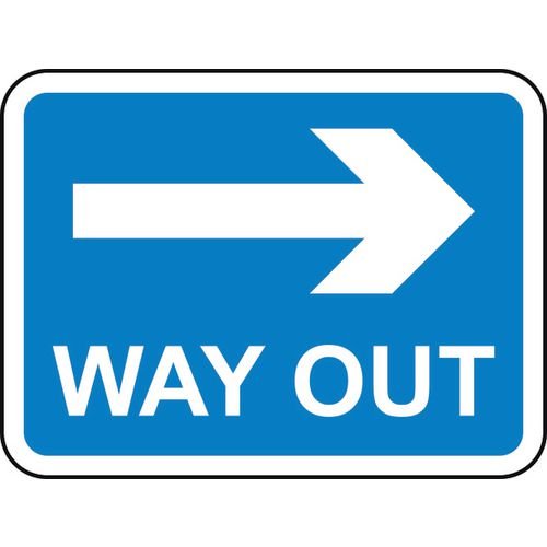 600 X 450mm Dibond 'Way Out Right Arrow' Road Sign (Without Channel)