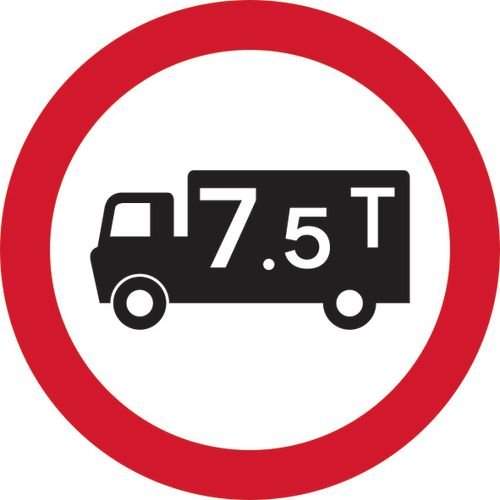 600mm Dia. Dibond '7.5 Tonne Weight Restriction' Road Sign (Without Channel)