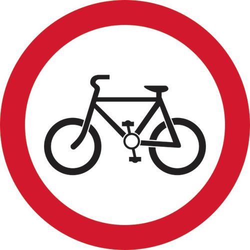 600mm Dia. Dibond 'Cyclists Prohibited' Road Sign (With Channel)