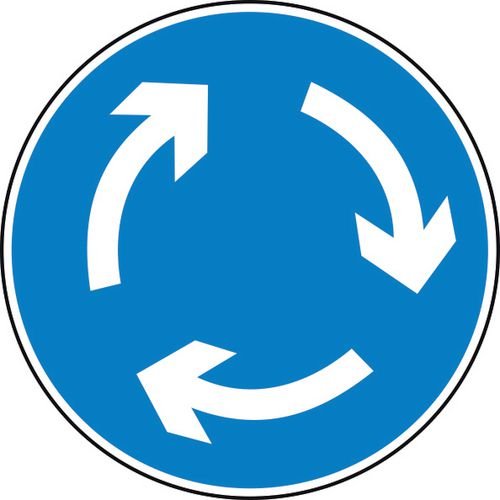 600mm Dia. Dibond 'Roundabout' Road Sign (Without Channel)