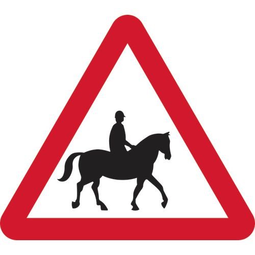 600mm Tri. Dibond 'Accompanied Horses Or Ponies Likely Ahead' Road Sign (Without Channel)