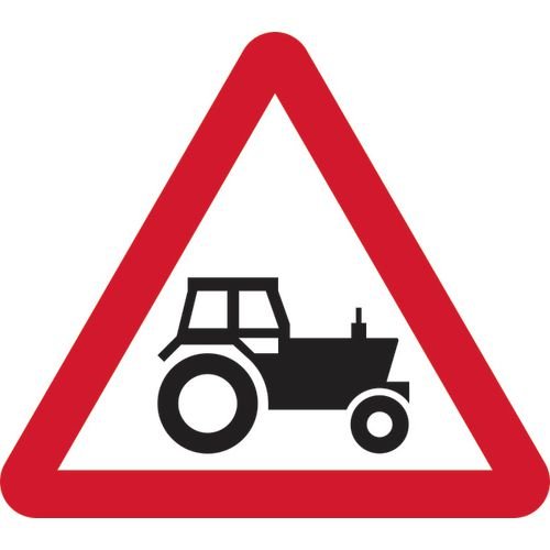 600mm Tri. Dibond 'Agricultural Vehicles Likely To Be In Road Ahead' Road Sign (With Channel)