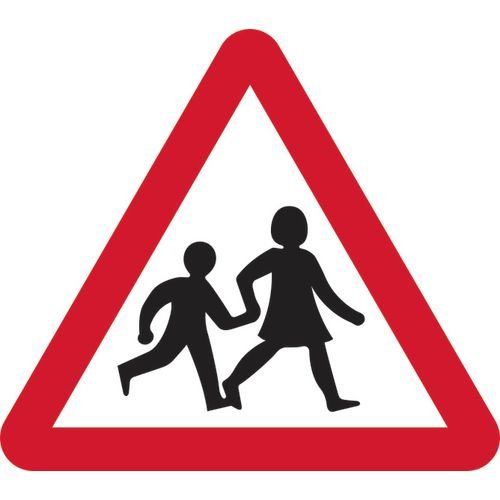600mm Tri. Dibond 'Children Going To Or From School Or Playground Ahead' Road Sign (Without Channel)