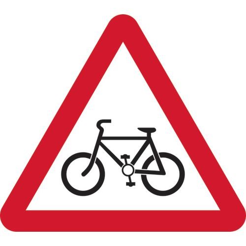 600mm Tri. Dibond 'Cycle Route Ahead' Road Sign (Without Channel)