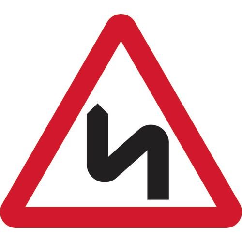 600mm Tri. Dibond 'Double Bend Ahead' Road Sign (Without Channel)