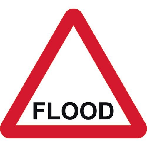 600mm Tri. Dibond 'Flood' Road Sign (Without Channel)