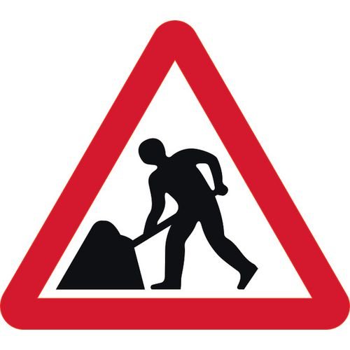 600mm Tri. Dibond 'Men At Work' Road Sign (With Channel)