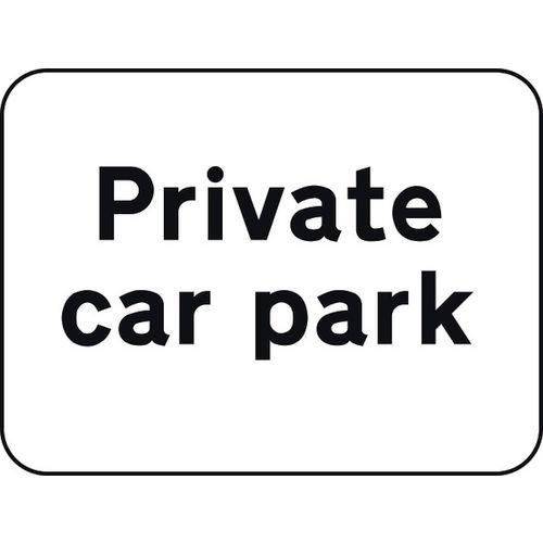 600 X 450mm Dibond 'Private Car Park' Road Sign (With Channel)