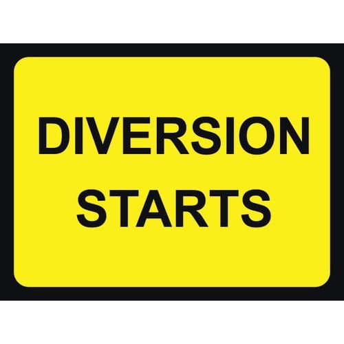 1050 X 750mm  Temporary Sign - Diversion Starts
