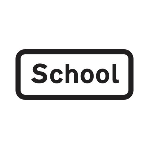 439 X 188mm Dibond 'School' Road Sign (With Channel)