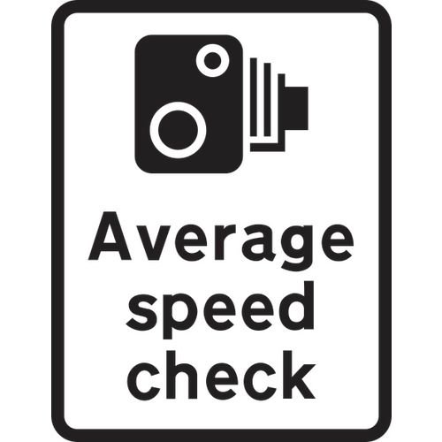 450 X 600mm Dibond 'Average Speed Check' Road Sign (With Channel)