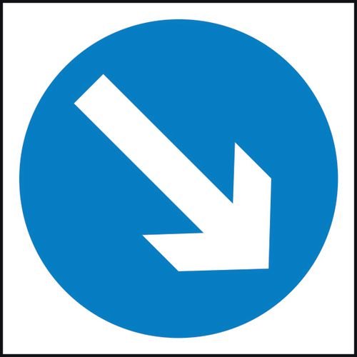 750 X 750mm Temporary Sign & Frame - Keep Right Arrow