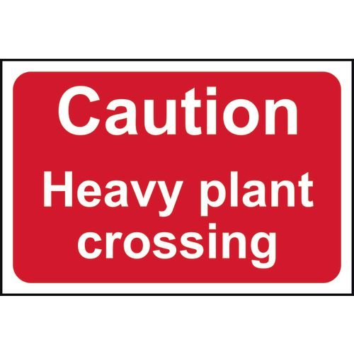 Caution Heavy Plant Crossing - 1.2mm Recyclable Pp (600 X 400mm)