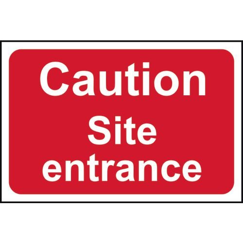 Caution Site Entrance - 1.2mm Recyclable Pp (600 X 450mm)