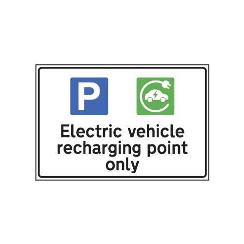 Electric Vehicle Recharging Point Only - 1.2mm Recyclable Pp (300 X 200mm)