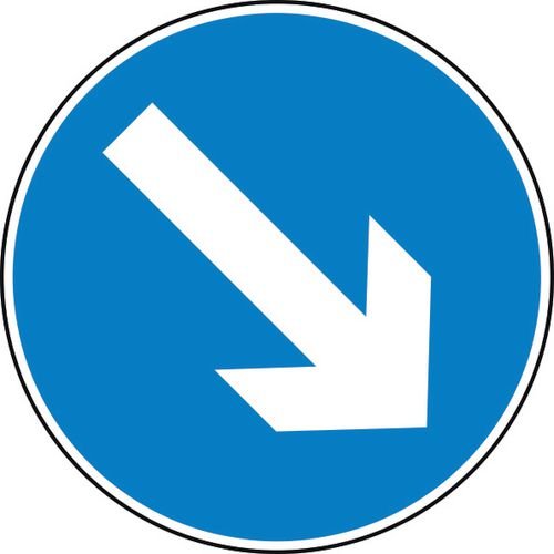 Keep Right Arrow - Classic Roll Up Traffic Sign (750mm)