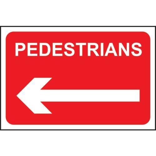Pedestrians (Arrow Left) - 1.2mm Recyclable Pp (600 X 400mm)