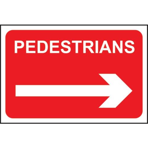 Pedestrians (Arrow Right) - 1.2mm Recyclable Pp (600 X 400mm)