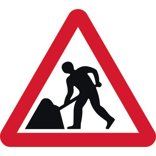 Road Works - Classic Roll Up Traffic Sign (750mm Tri)