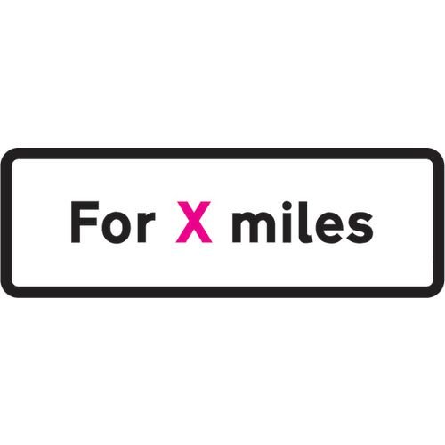 Supplementary Plate 'For X Miles' - Zin (870 X 300mm)