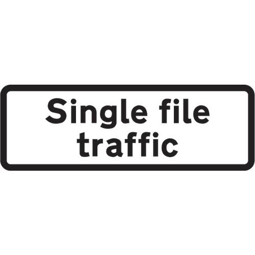 Supplementary Plate 'Single File Traffic' - Zin (860 X 360mm)