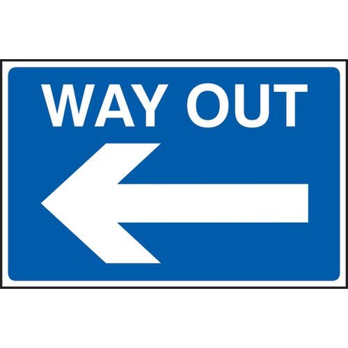 Way Out Arrow Left- 1.2mm Recyclable Pp (600 X 450mm)