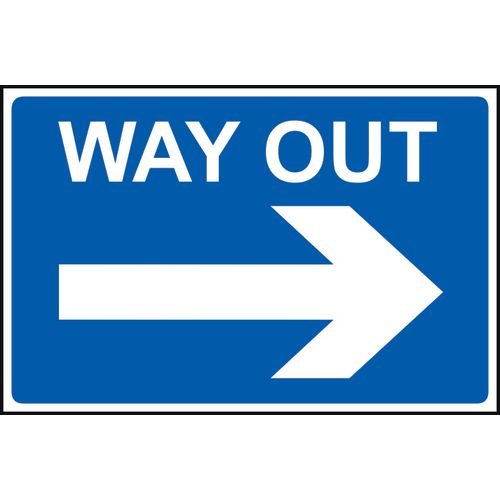Way Out Arrow Right- 1.2mm Recyclable Pp (600 X 450mm)