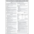 Safety Poster: Electricityat Work Regulations - 1.2 mm Recyclable Pp (400 X 600 Mm)