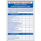 Safety Poster: Noise Atwork Regulations - 1.2 mm Recyclable Pp (400 X 600 Mm)
