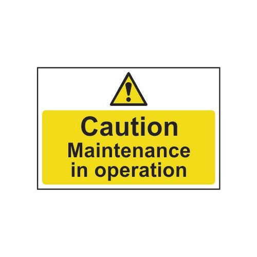 Caution Maintenance In Operation - 1.2mm Recyclable Pp (300 X 200mm)