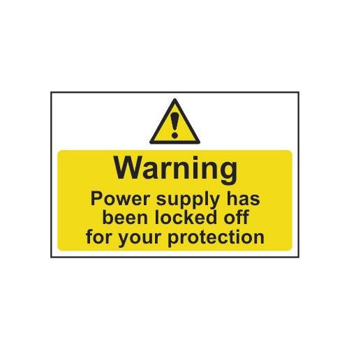 Warning Power Supply Has Been Locked Off For Your Protection - 1.2mm Recyclable Pp (300 X 200mm)