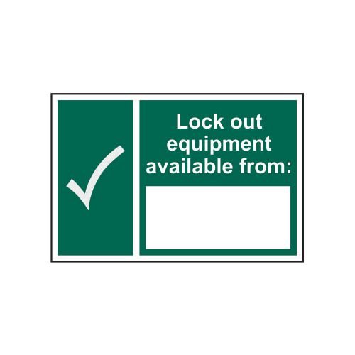 Lock Out Equipment Available From - 1.2mm Recyclable Pp (300 X 200mm)