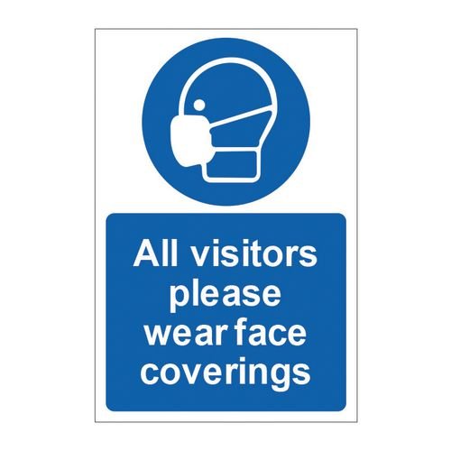 All Visitors Please Wear Face Coverings - 1.2mm Recyclable Pp (200 X 300mm)