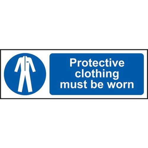Protective Clothing Must Be Worn - 1.2mm Recyclable Pp (600 X 200mm)
