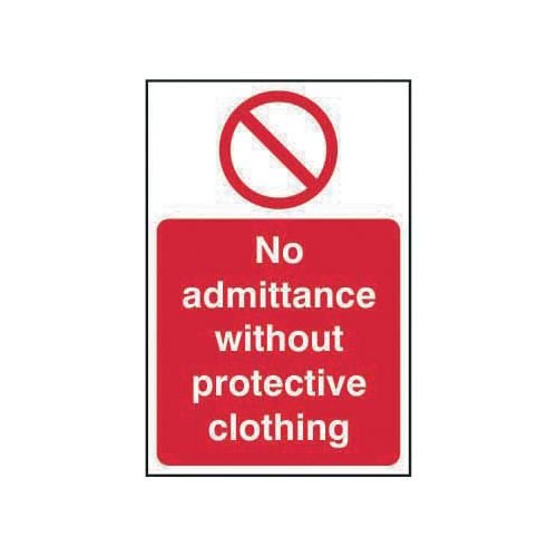 No Admittance Without Protective Clothing - 1.2mm Recyclable Pp (200 X 300mm)