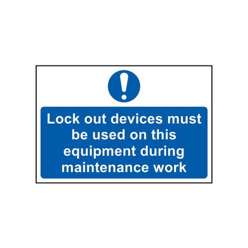 Lock Out Devices Must Be Used On This Equipment During Maintenance Work - 1.2mm Recyclable Pp (300 X 200mm)
