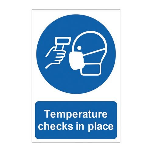 Temperature Checks In Place - 1.2mm Recyclable Pp (200 X 300mm)