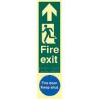 Fire Exit Man Left Arrow Up /fire Door Keep Shut - Taktyleph (75 X 300 Mm)