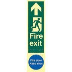 Fire Exit Man Right Arrow Up /fire Door Keep Shut - Taktyleph (75 X 300 Mm)