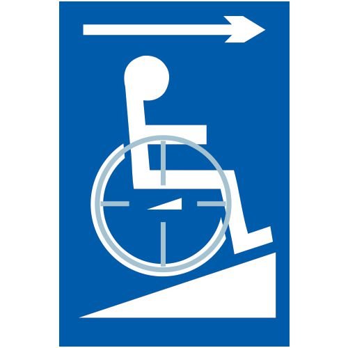 Disabled Ramp Arrow Right - Taktyle (150 X 225mm)