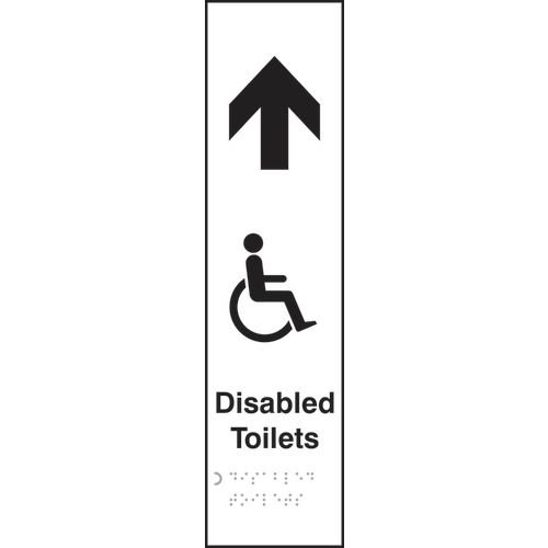 Disabled Toilets (With Graphic) Arrow Up - Taktyle (75 X 300mm)
