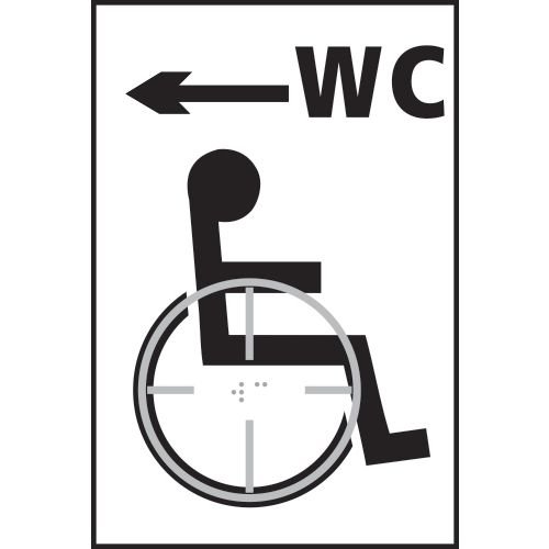 Disabled Wc Arrow Left - Taktyle (150 X 225mm)