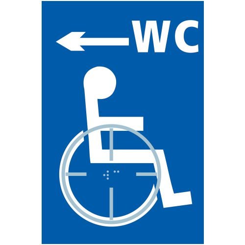 Disabled Wc Arrow Left - Taktyle (150 X 225mm)