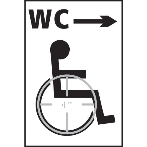 Disabled Wc Arrow Right - Taktyle (150 X 225mm)