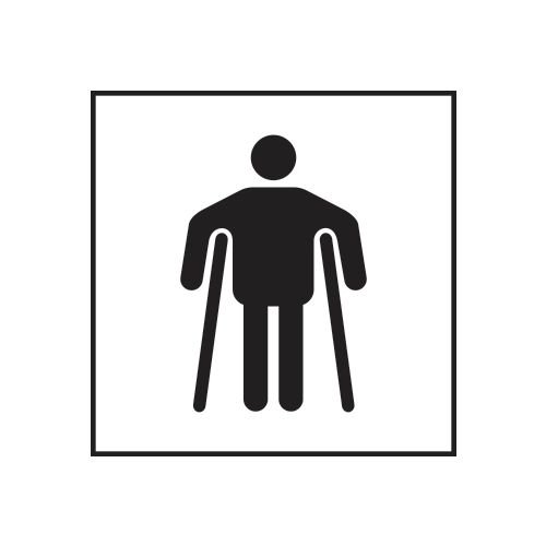 Man On Crutches Graphic - Taktyle (150 X 150mm)