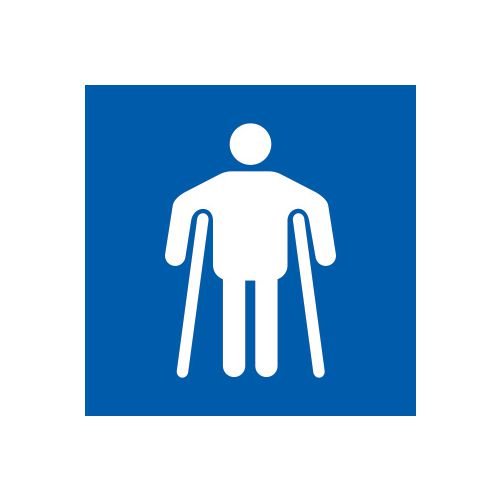 Man On Crutches Graphic - Taktyle (150 X 150mm)
