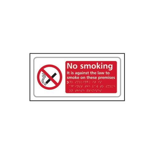 No Smoking It Is Against The Law To Smoke On These Premises - Taktyle (300 X 150mm)
