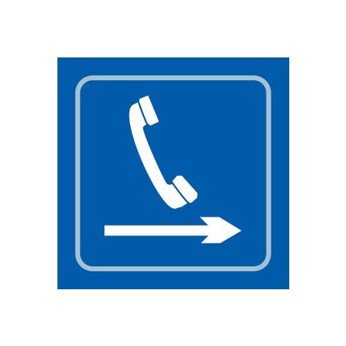 Telephone Graphic Arrow Right - Taktyle (150 X 150mm)