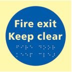 Fire Exit Keep Clear- Taktyleph (150 X 150 Mm)